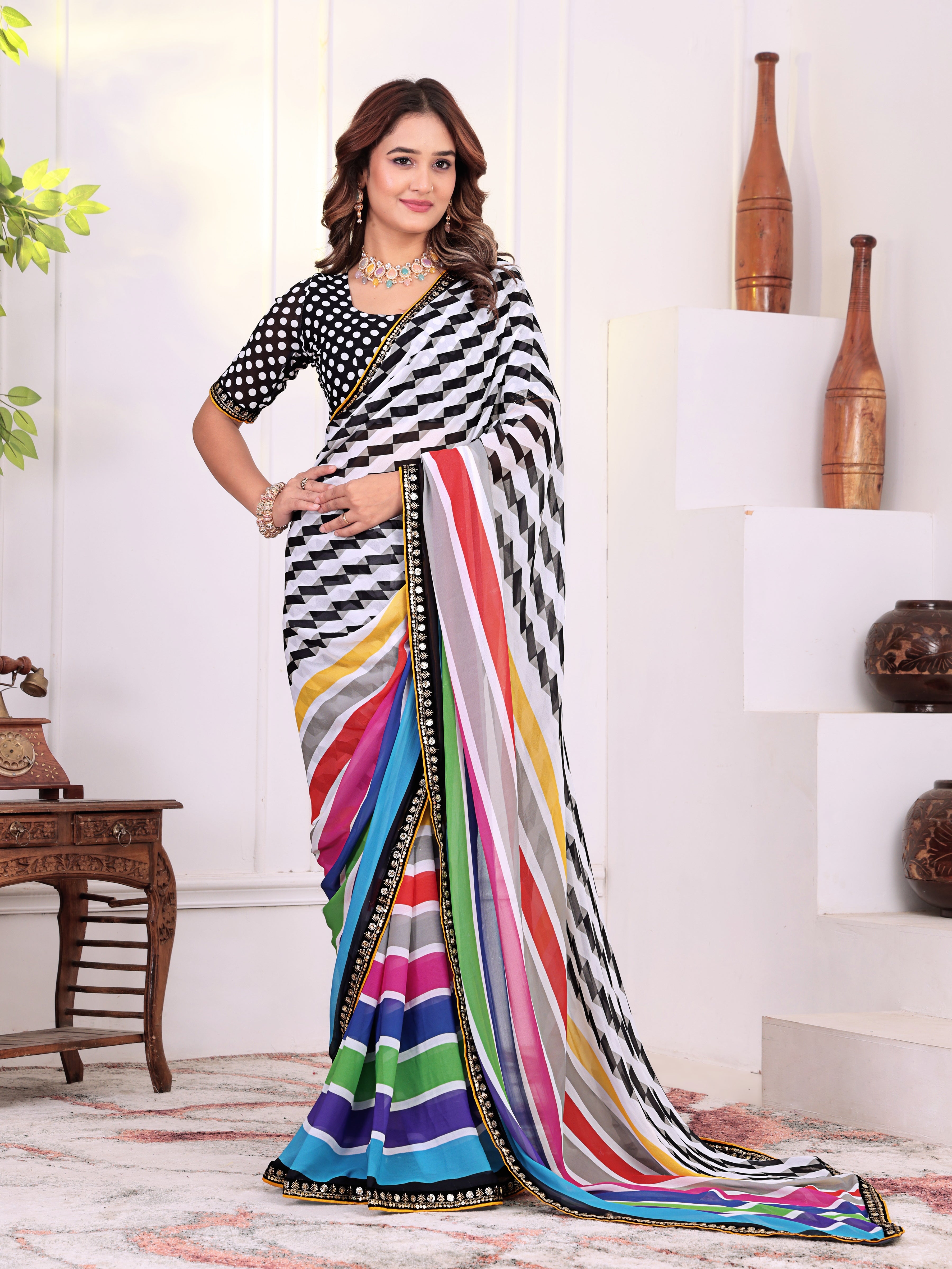 Colourful Leriya Printed KD002 Saree