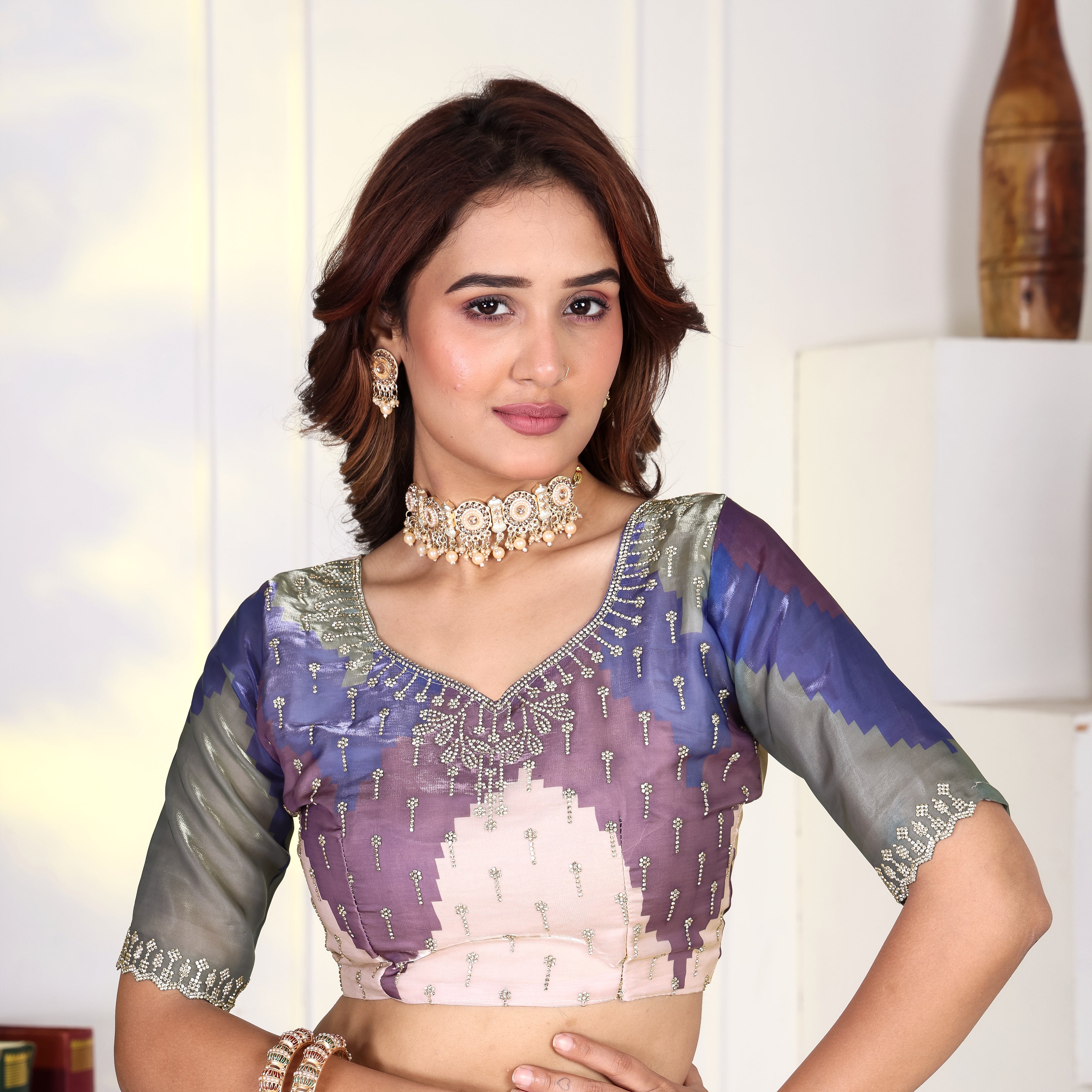 Kiara - KD1002 Pastel Fendy Satin Party Wear Saree