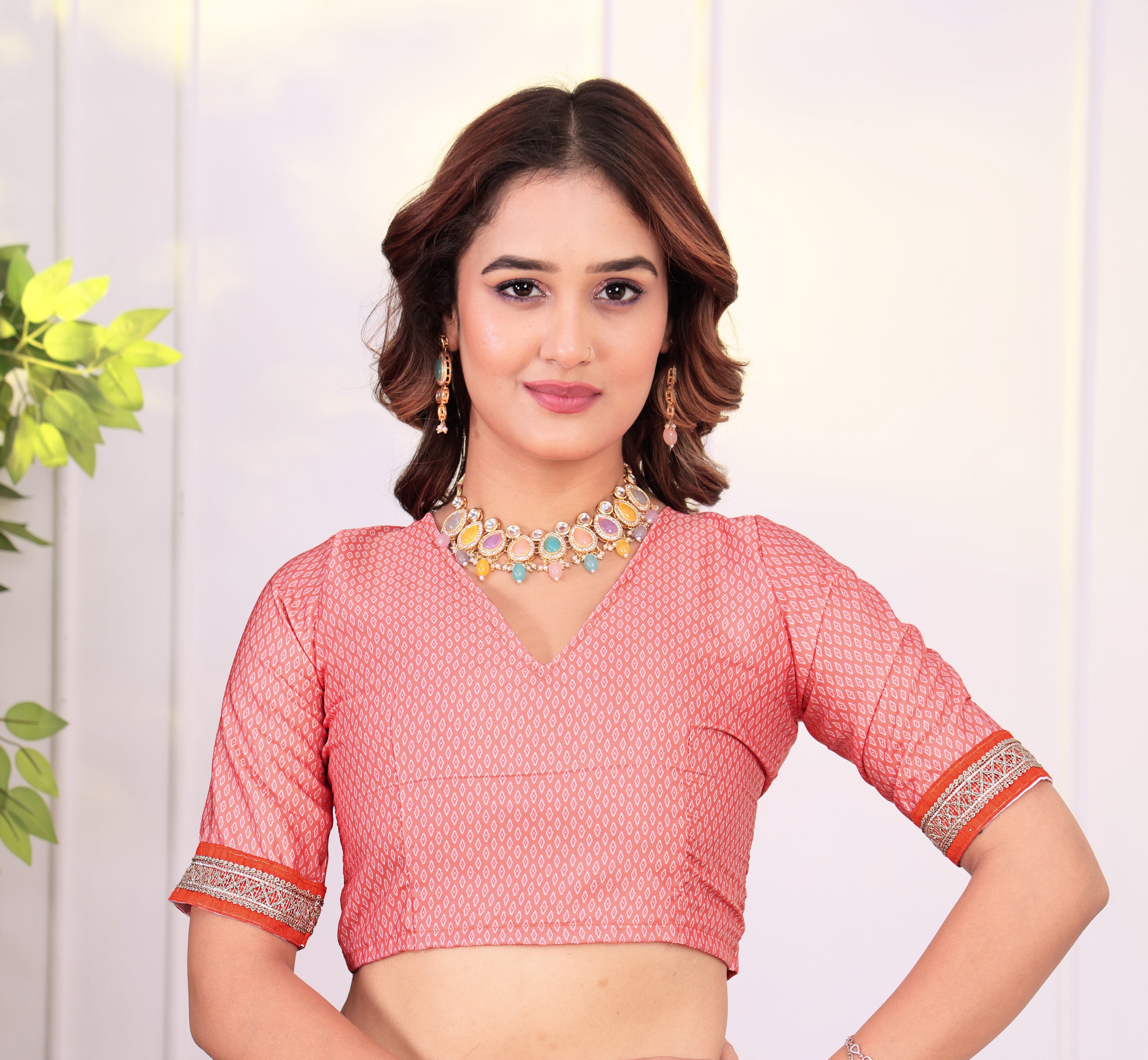 Peach Ruby Blossom Printed KD001 Saree