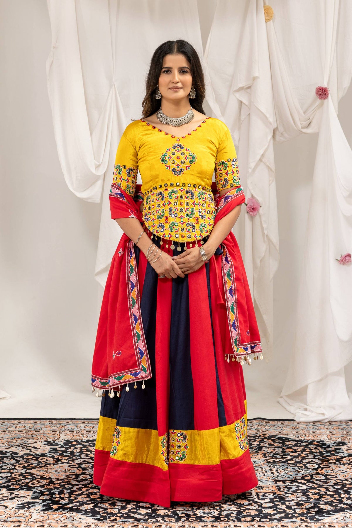 Royal Kutch Embroidered Multicolor Lehenga Choli Set