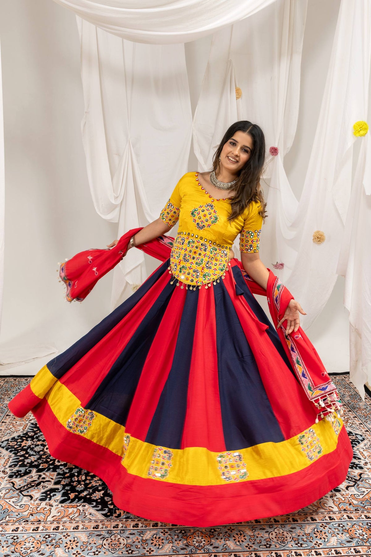 Royal Kutch Embroidered Multicolor Lehenga Choli Set