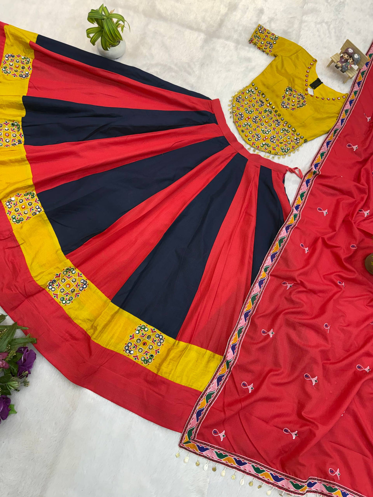 Royal Kutch Embroidered Multicolor Lehenga Choli Set