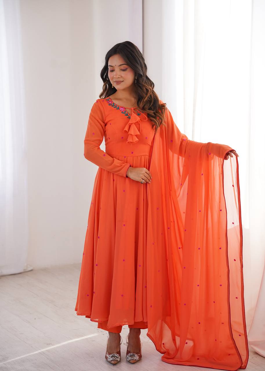 Women’s Embroidered Anarkali Kurta Set with Dupatta