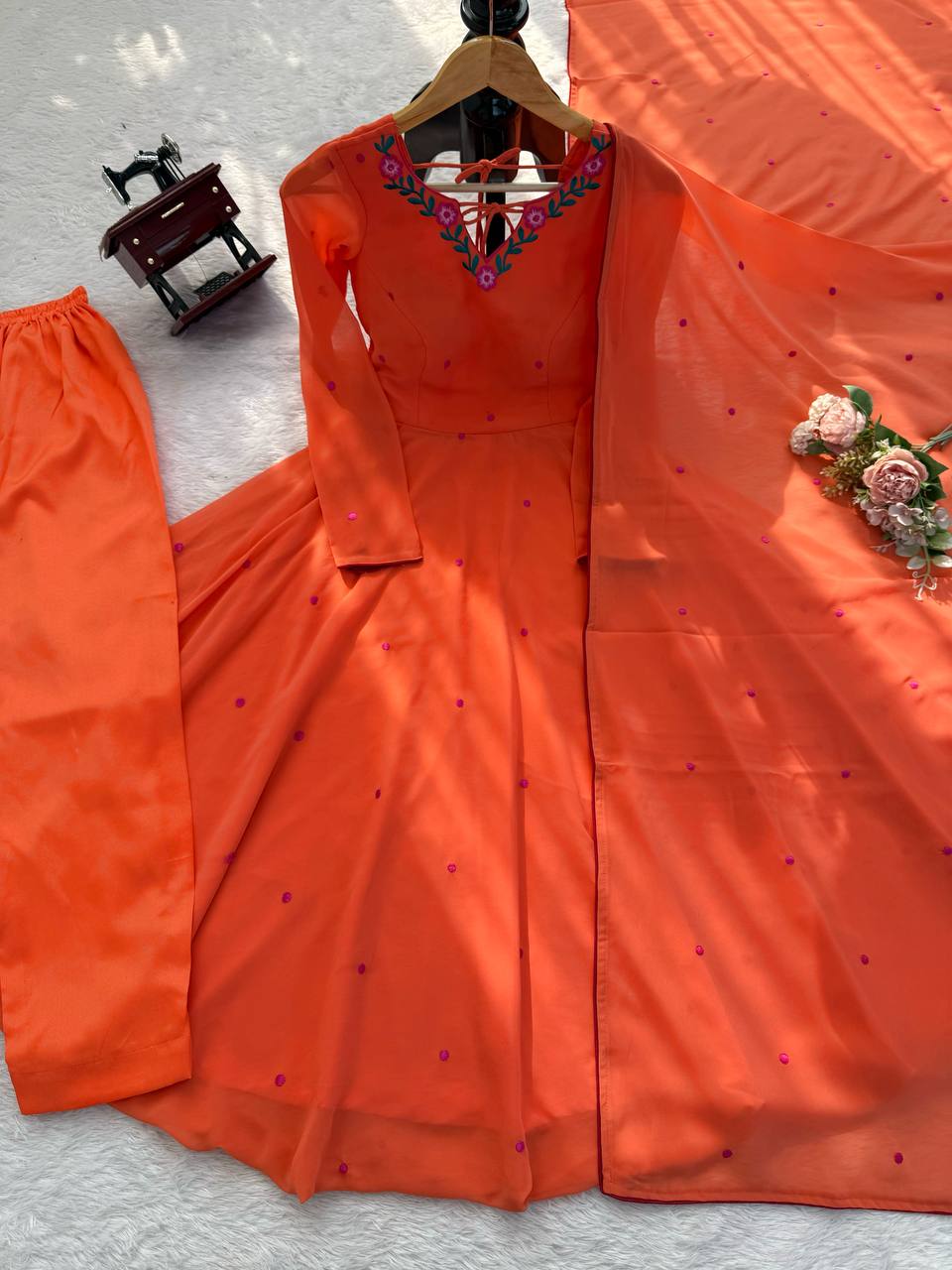 Women’s Embroidered Anarkali Kurta Set with Dupatta