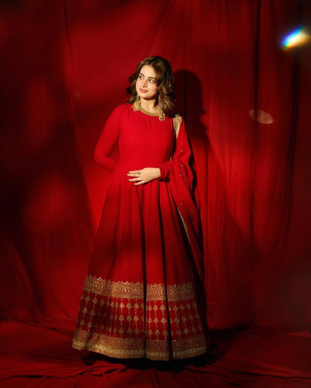 Red Velvet Dream Anarkali KD01 Gown