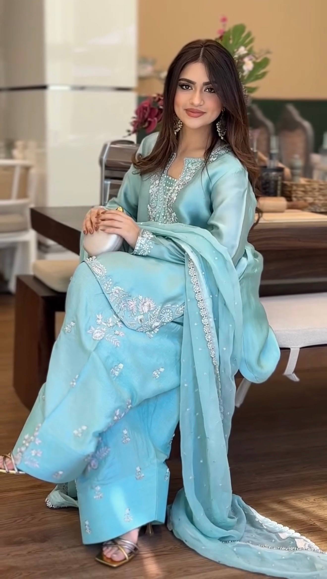 Riya - KD003  Kurti With Farshi Plazzo & Dupatta Set