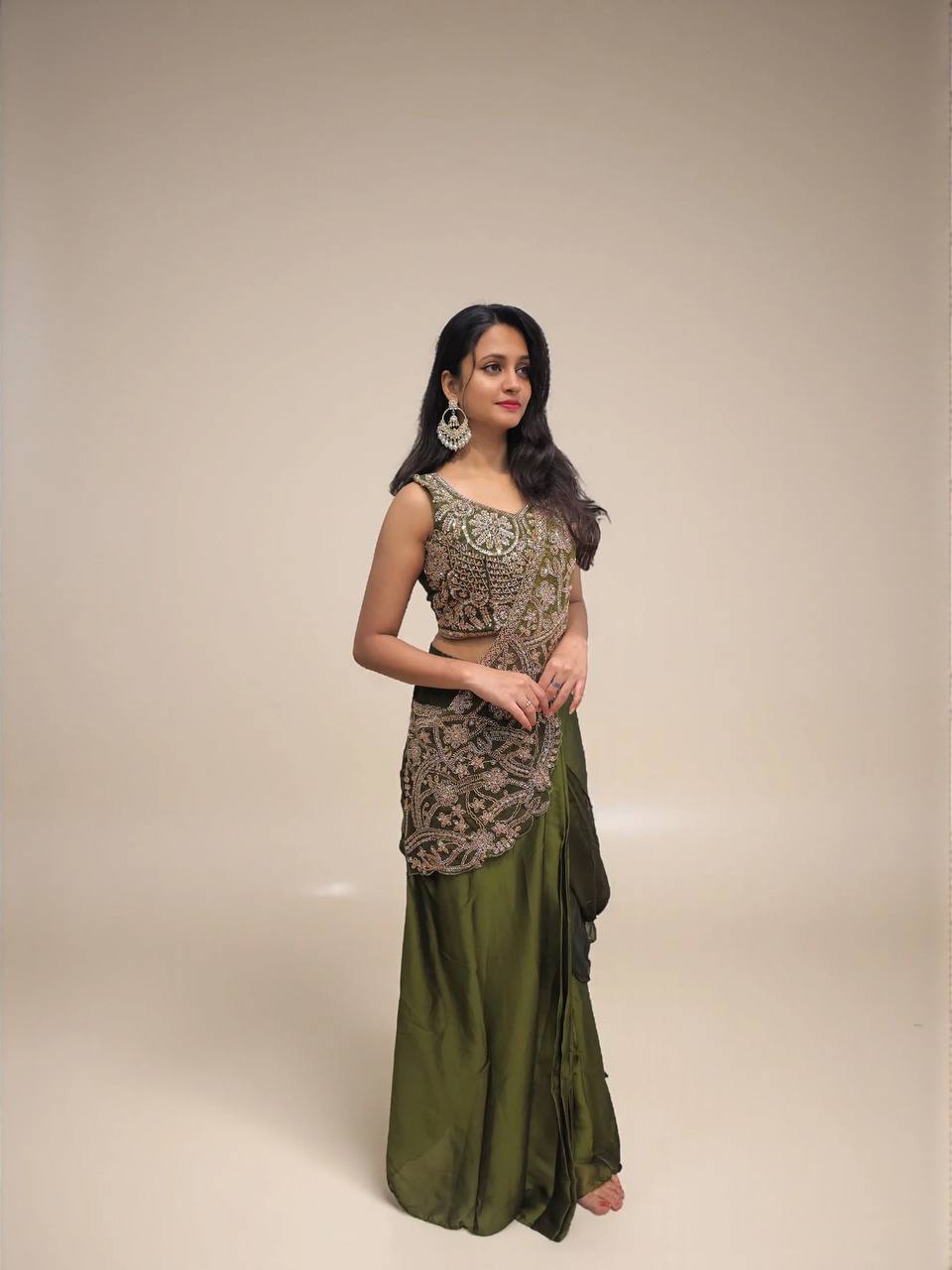 Siya – KD01 Olive Royale Ready-to-Wear Saree