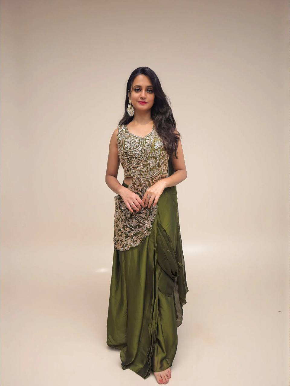 Siya – KD01 Olive Royale Ready-to-Wear Saree