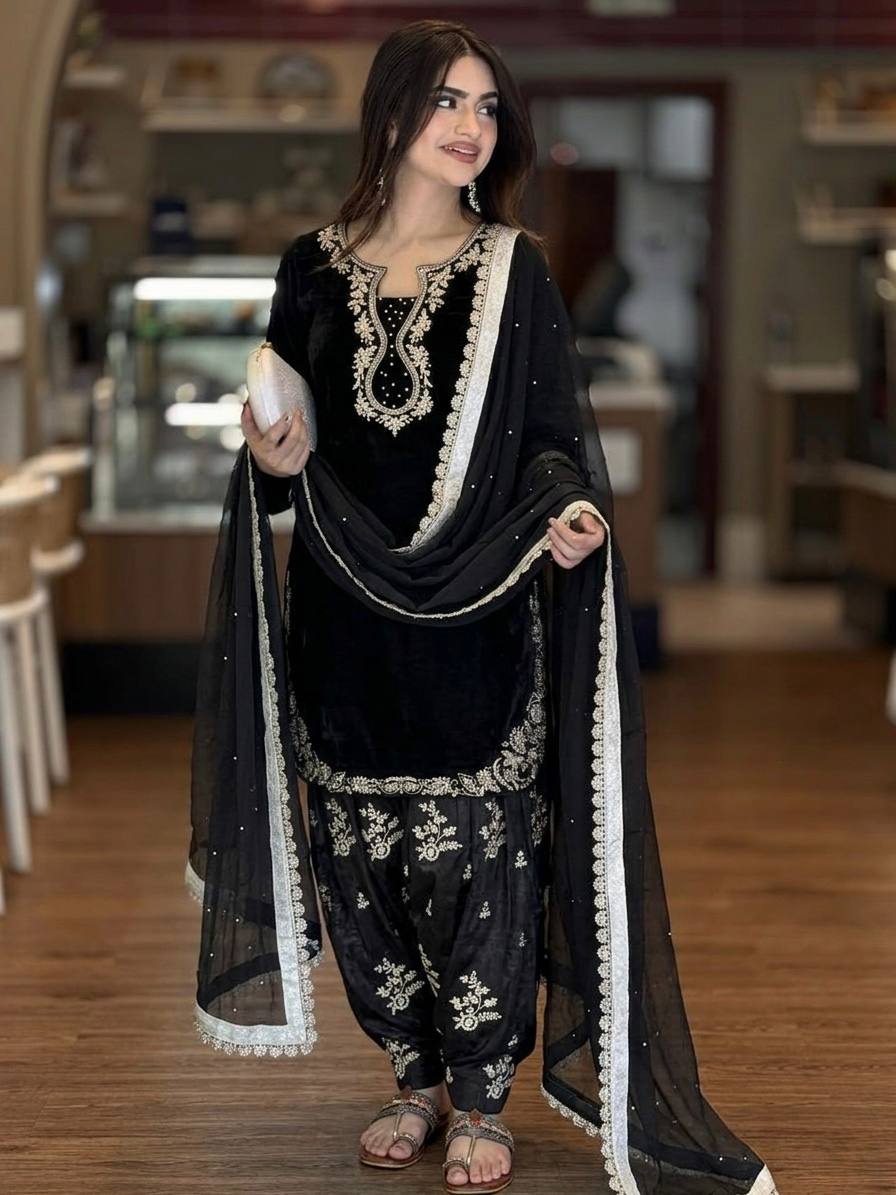 Riya - KD003  Kurti With Farshi Plazzo & Dupatta Set