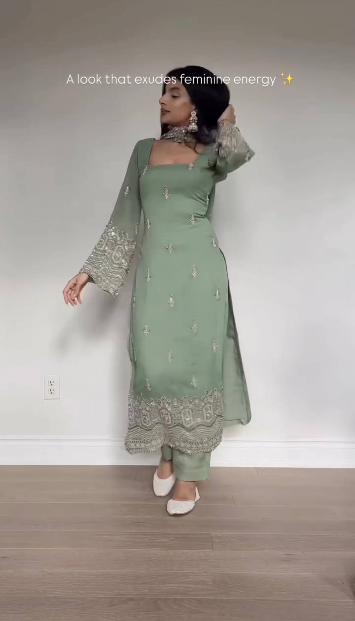 Straight Pair Embroidered Kurti With Pant & Dupatta Set