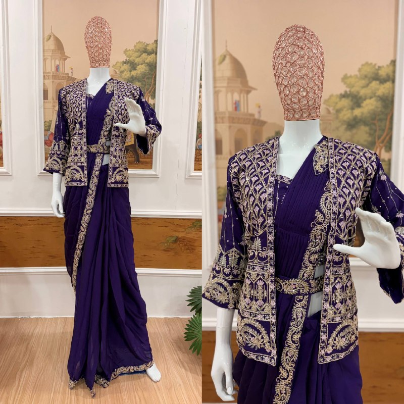 Koti With Drape Rangoli Silk Saree Kdvogue