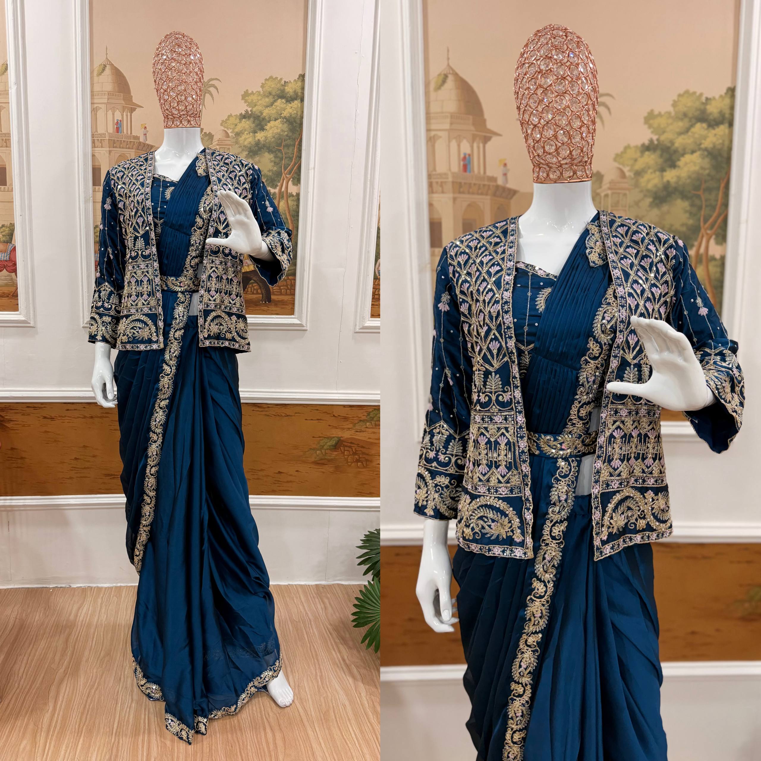 Koti With Drape Rangoli Silk Saree Kdvogue