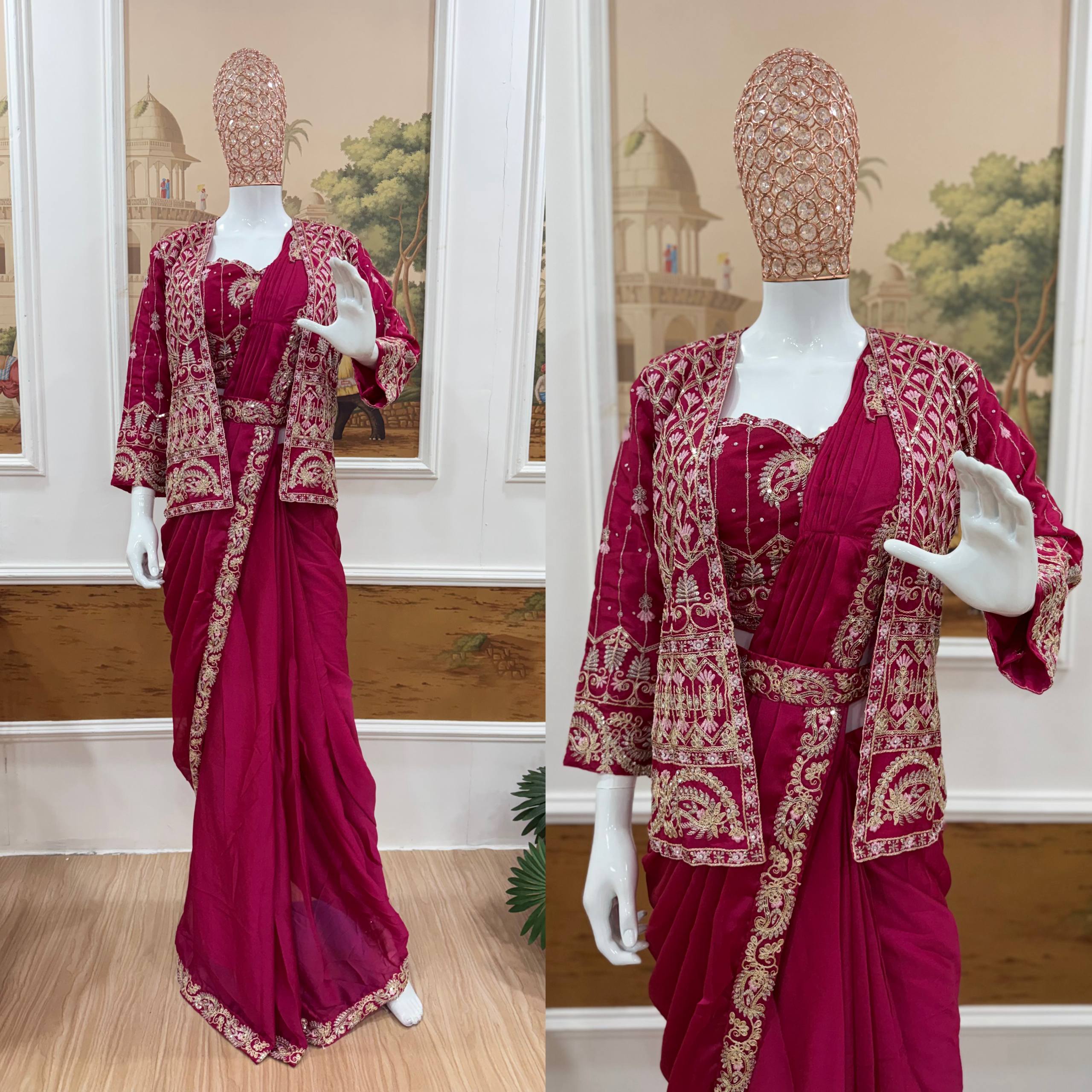 Koti With Drape Rangoli Silk Saree Kdvogue