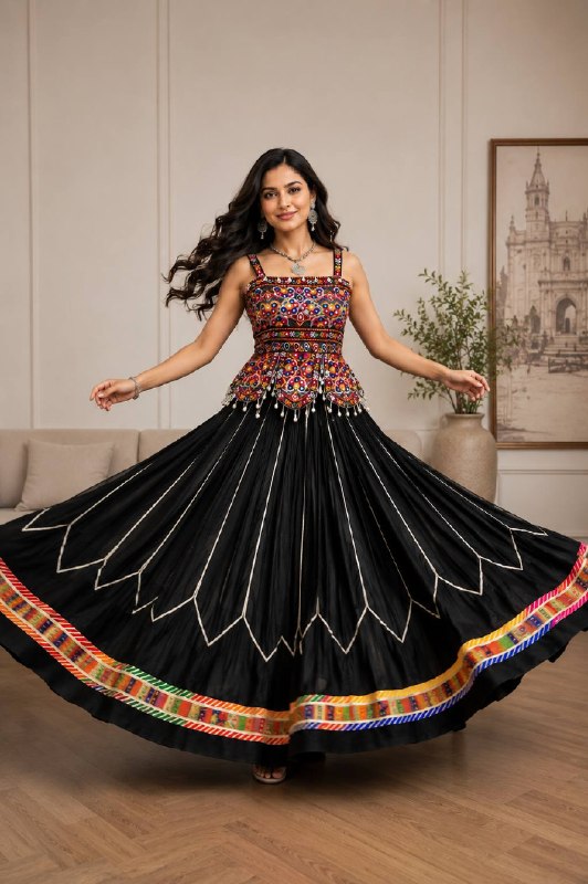 Kdvogue Black Multicolor Embroidered Lehenga Choli Set | Designer Festive & Party Wear