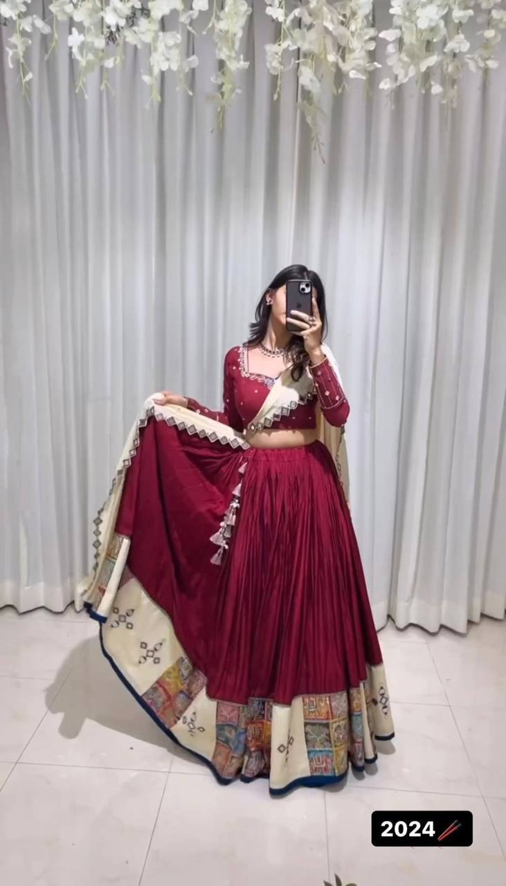 Kdvogue Maroon Designer Lehenga Choli with Dupatta
