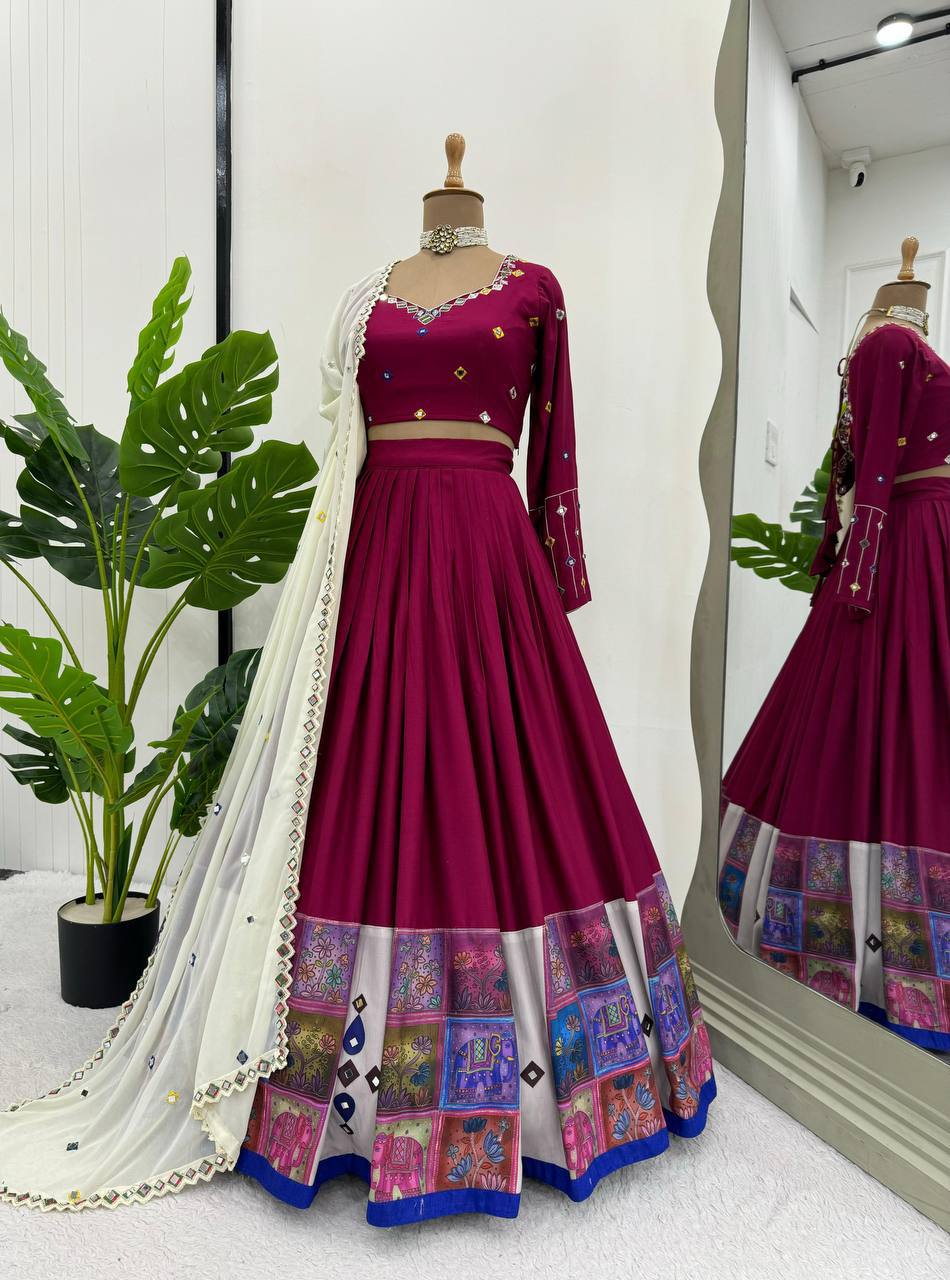 Kdvogue Maroon Designer Lehenga Choli with Dupatta