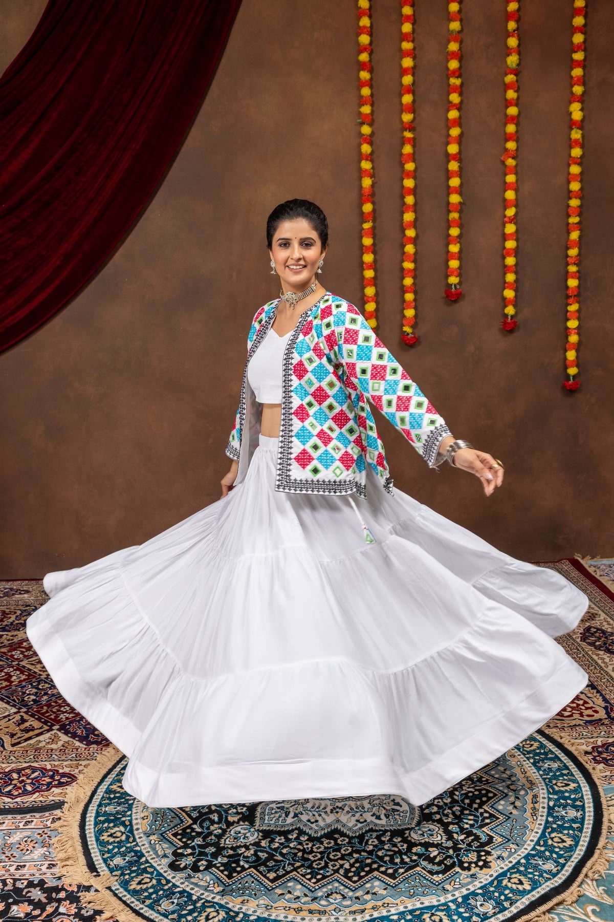 Royal Noor Traditional Embroidered Jacket Style Lehenga Set KD002