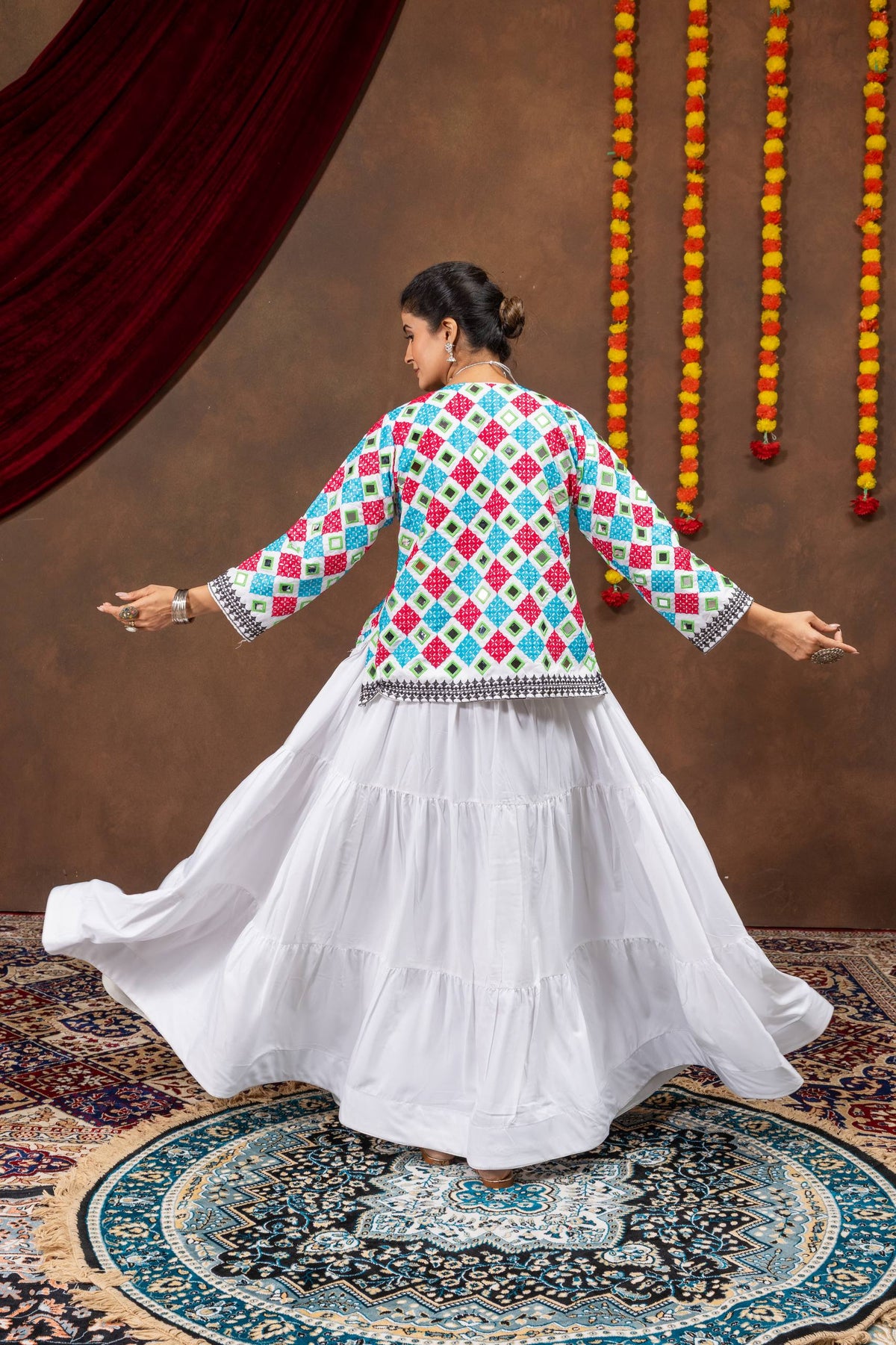 Royal Noor Traditional Embroidered Jacket Style Lehenga Set KD002