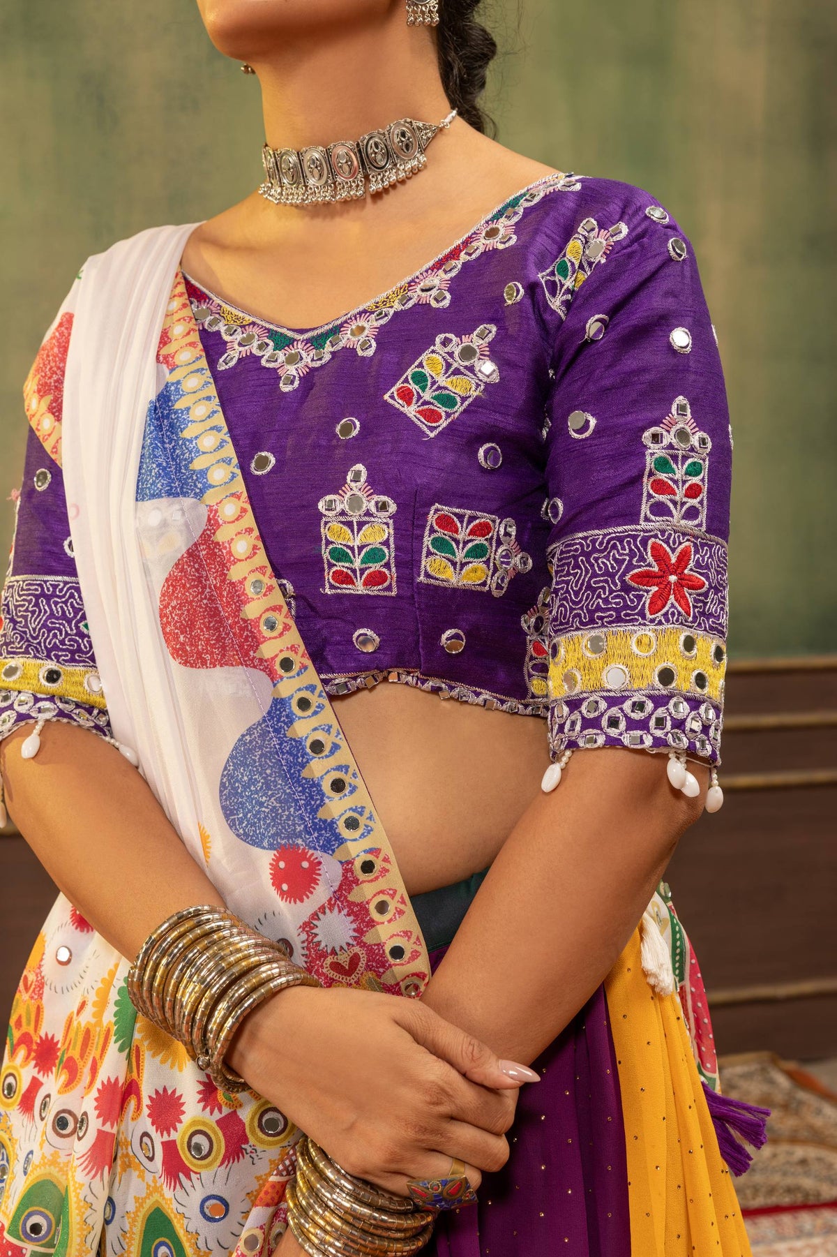 Rangrez Royal Multicolor Embroidered Lehenga Choli Set