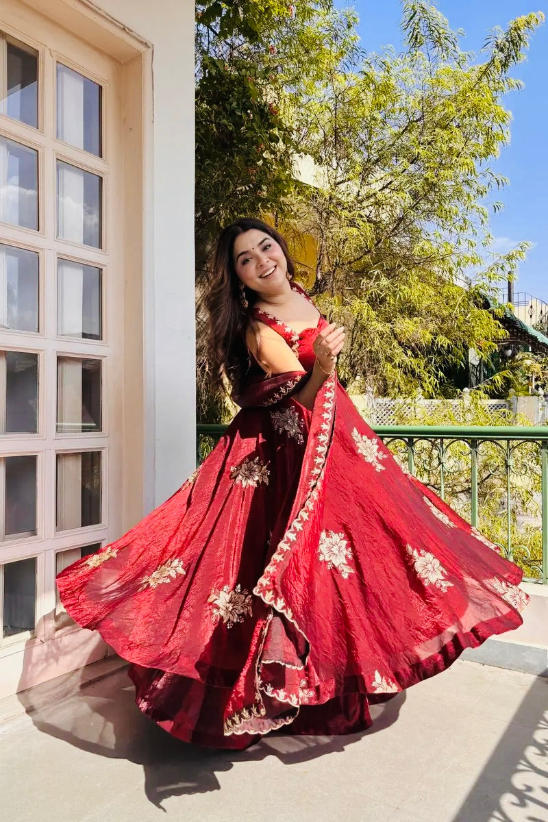 Anarkali – KD005 Maroon Round Flair Kurti