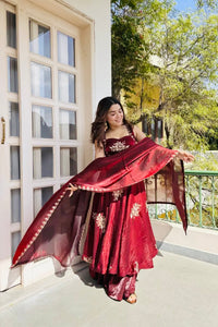 Anarkali – KD005 Maroon Round Flair Kurti