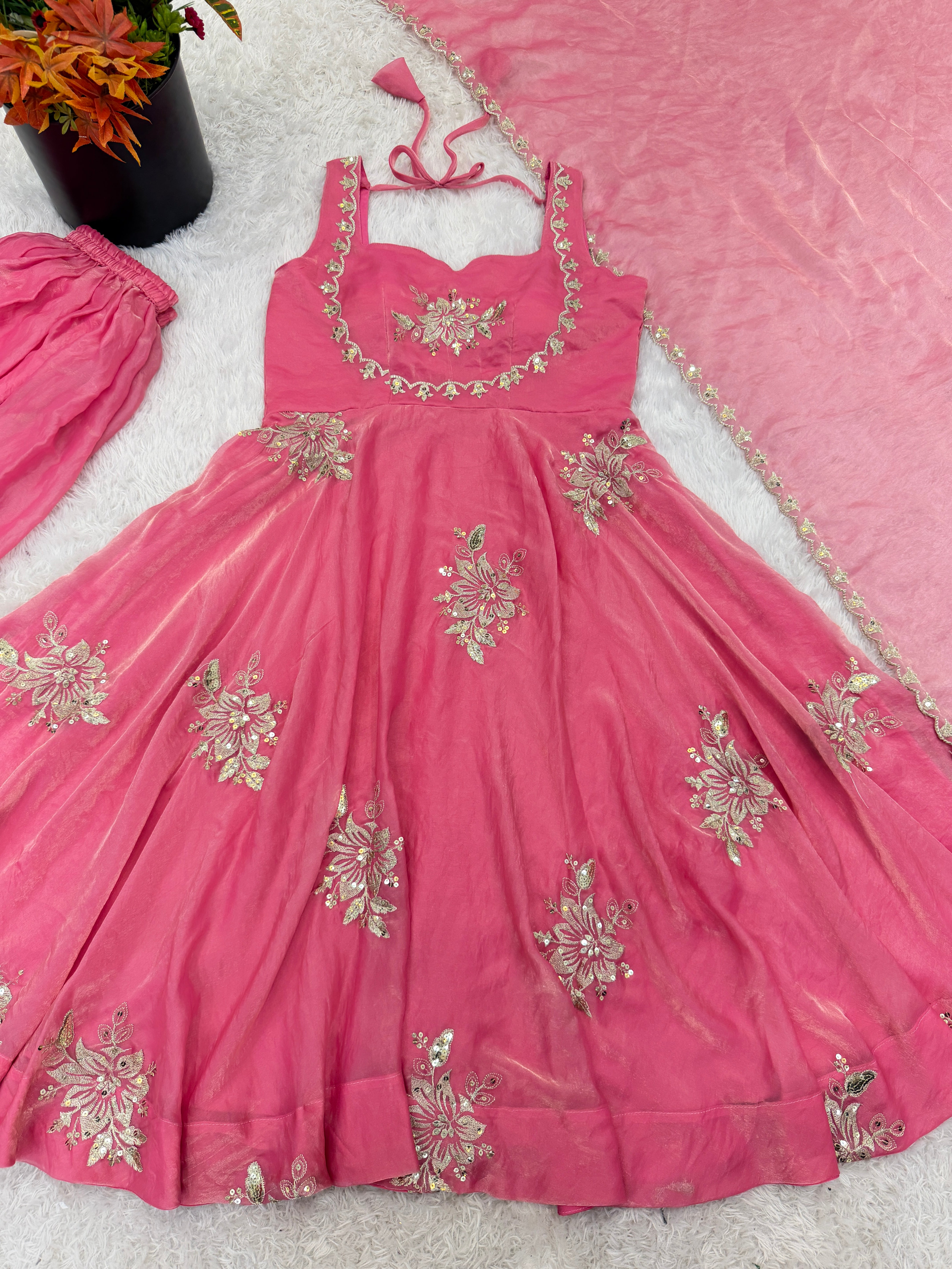 Anarkali – KD004 Pink Round Flair Kurti