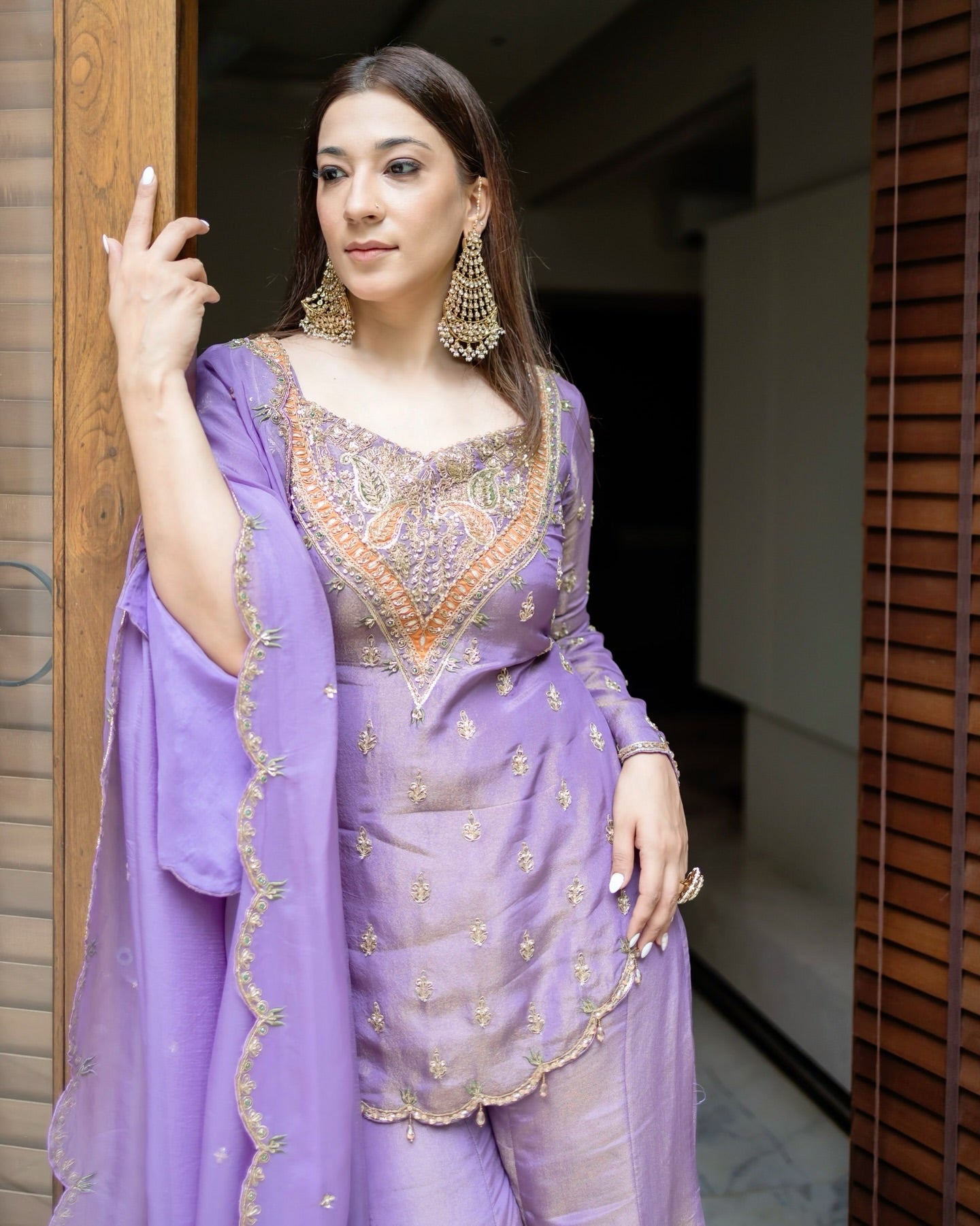 Janki – KD005 Soft Lavender  Kurti With Flair Pant & Dupatta