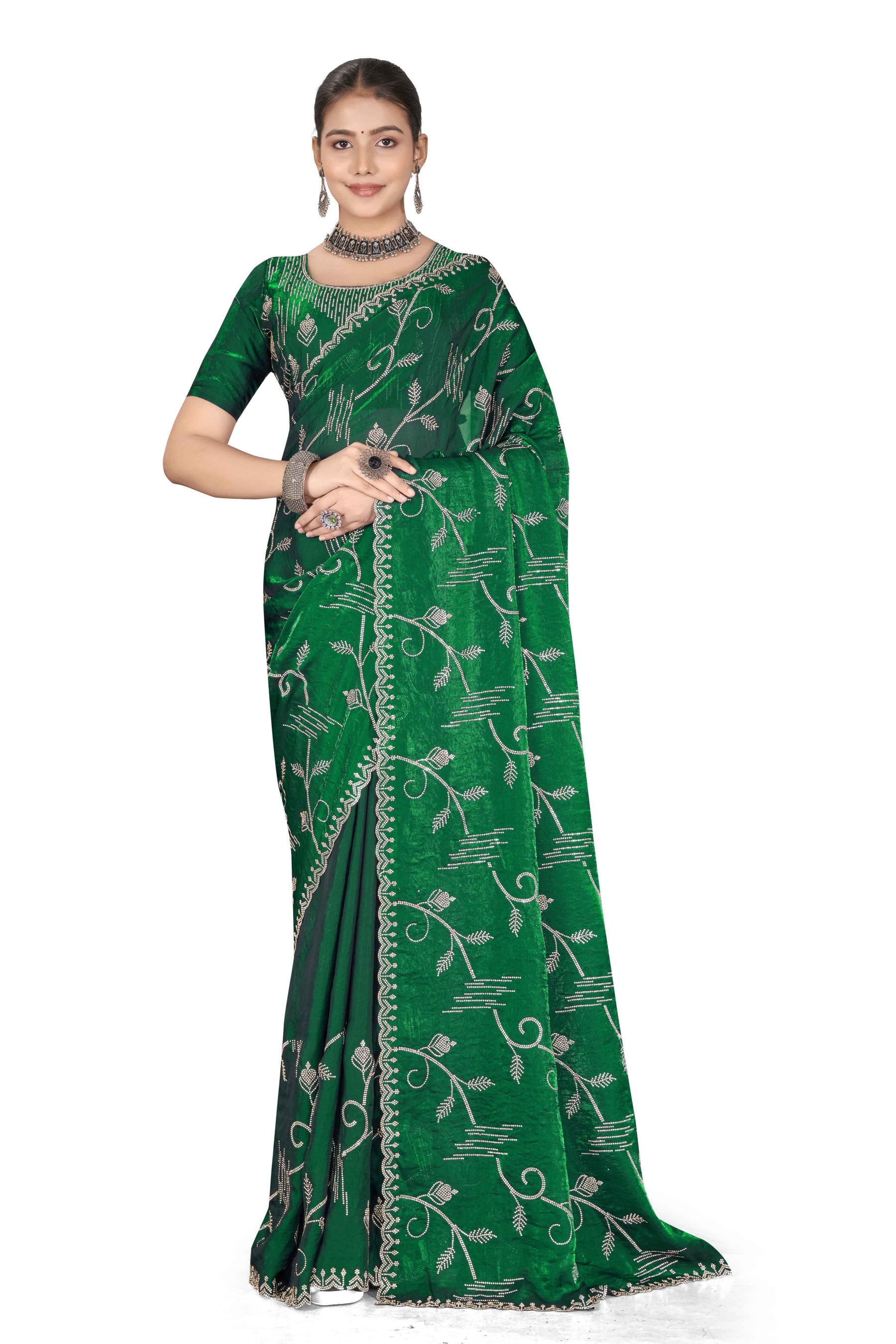 Nyra - KD1001 Green Leaf Grace Saree
