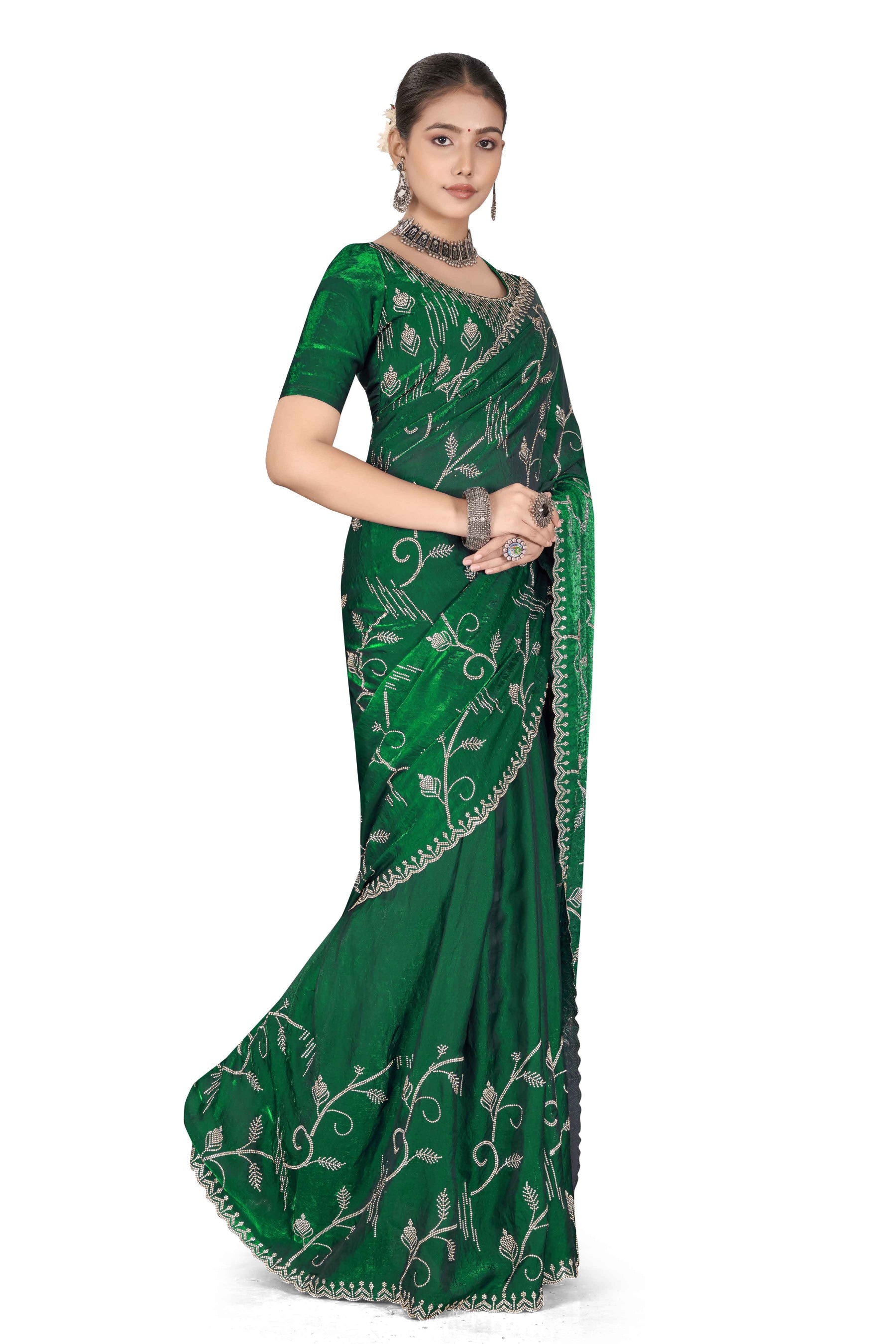 Nyra - KD1001 Green Leaf Grace Saree