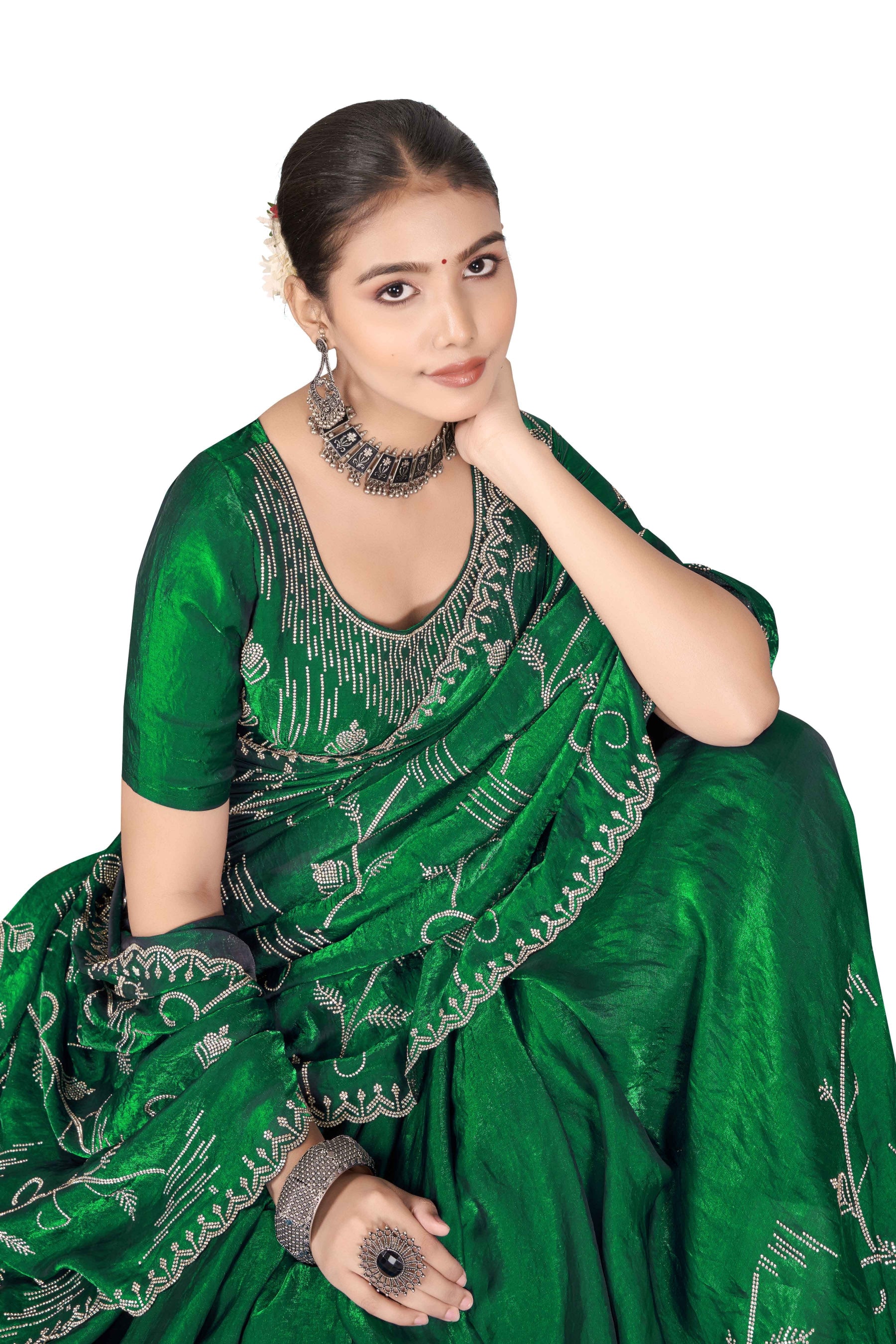 Nyra - KD1001 Green Leaf Grace Saree