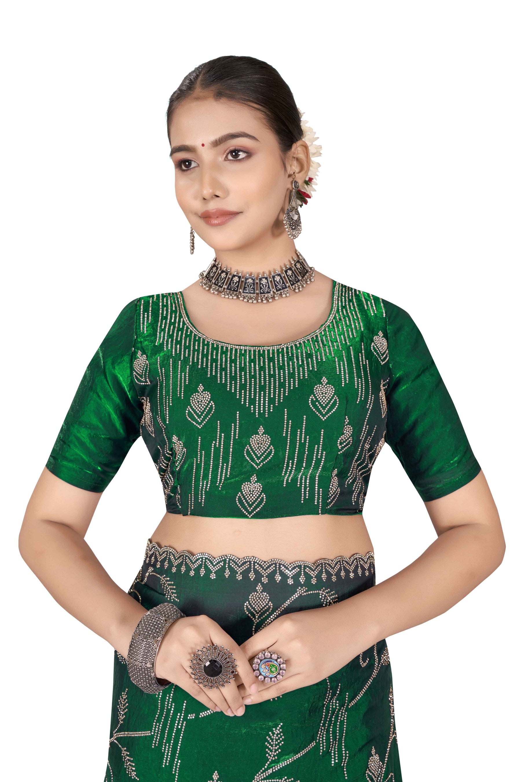 Nyra - KD1001 Green Leaf Grace Saree