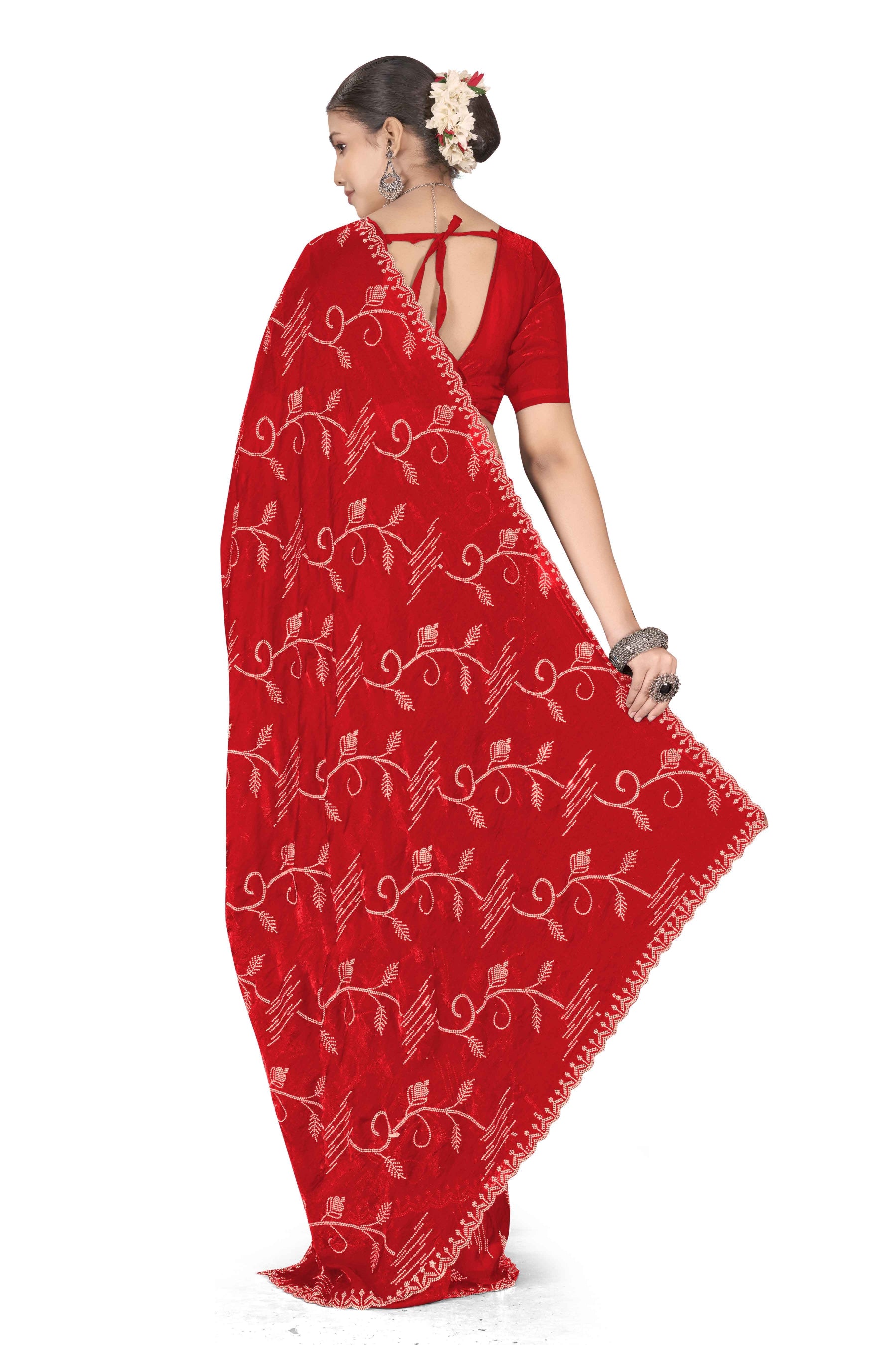 Nyra - KD1002 Red Leaf Grace Saree
