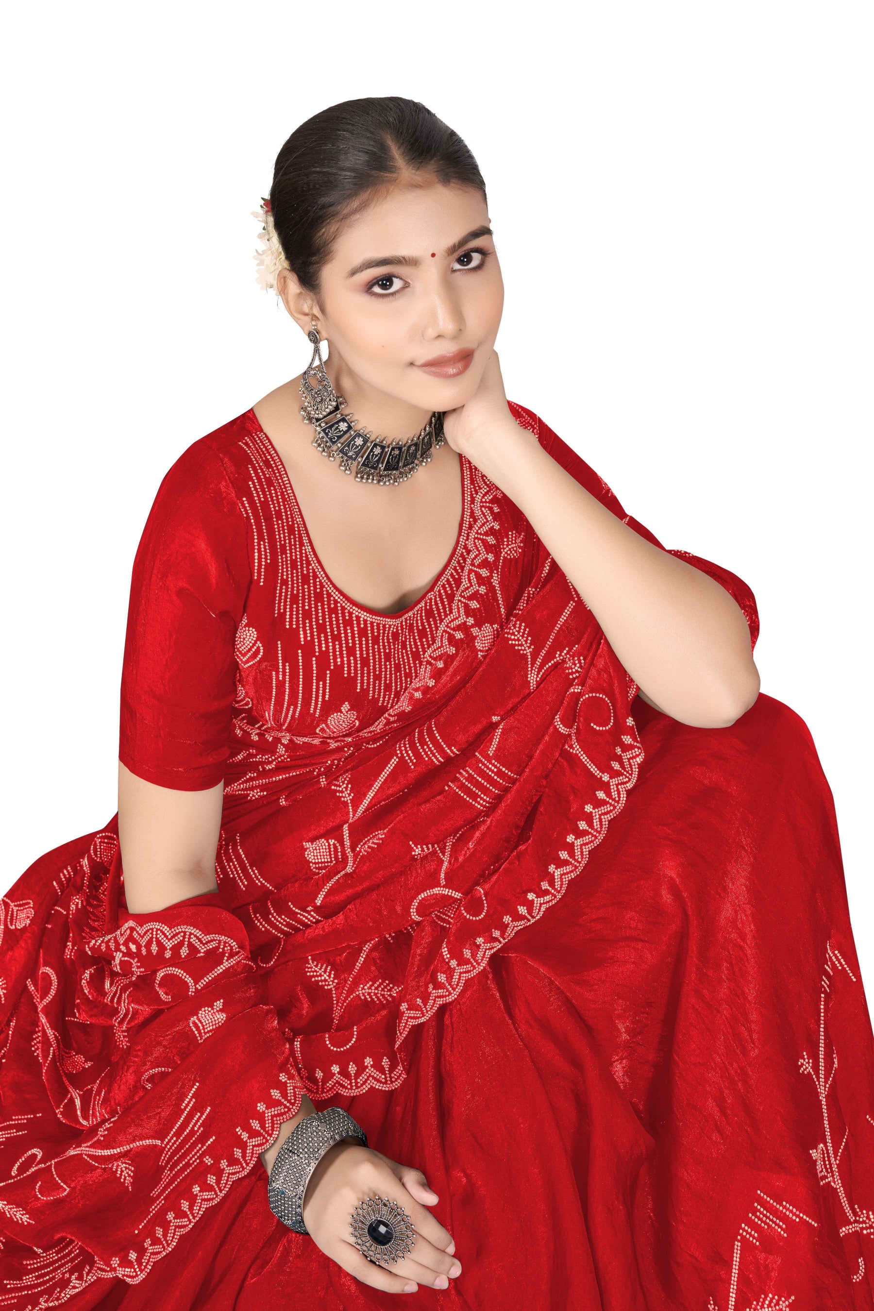 Nyra - KD1002 Red Leaf Grace Saree