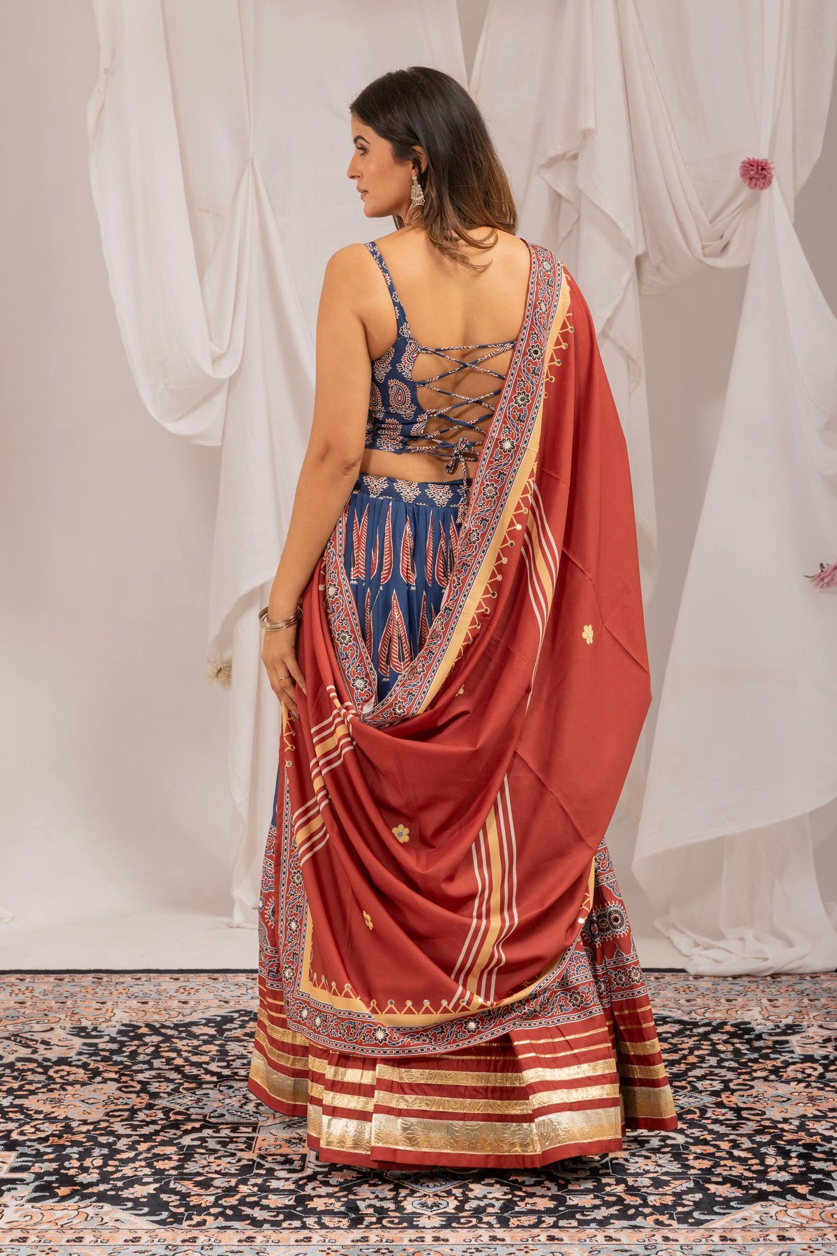 Women’s Printed Lehenga Choli Set with Designer Dupatta – Festive Ethnic Wear